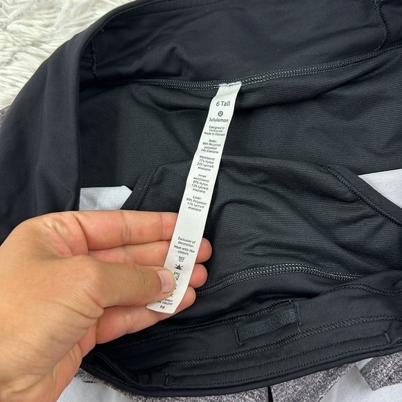 Lululemon Speed Up Short Long *4" Updated Fit Heather Lux Multi Black / Black - Picture 2 of 5